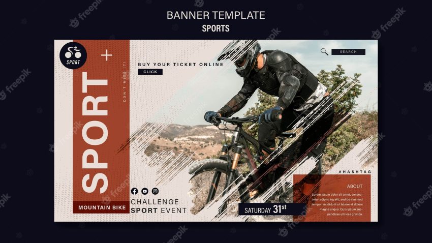 Bike sport banner design template