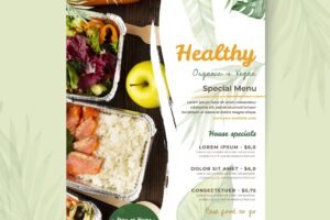 Bio and healthy food poster template