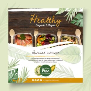 Bio and healthy food squared flyer