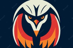 Bird eagle falcon logo for sports team mascot emblem