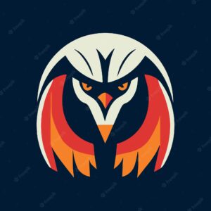 Bird eagle falcon logo for sports team mascot emblem