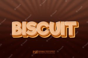 Biscuit 3d text effect chocolate color editable 3d style text effect design