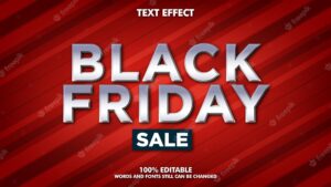 Black friday sale editable text effects
