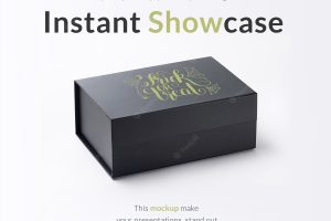 Black gift box mock up