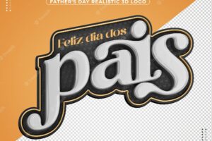 Black and gold 3d logo for happy father's day campaign in brazil