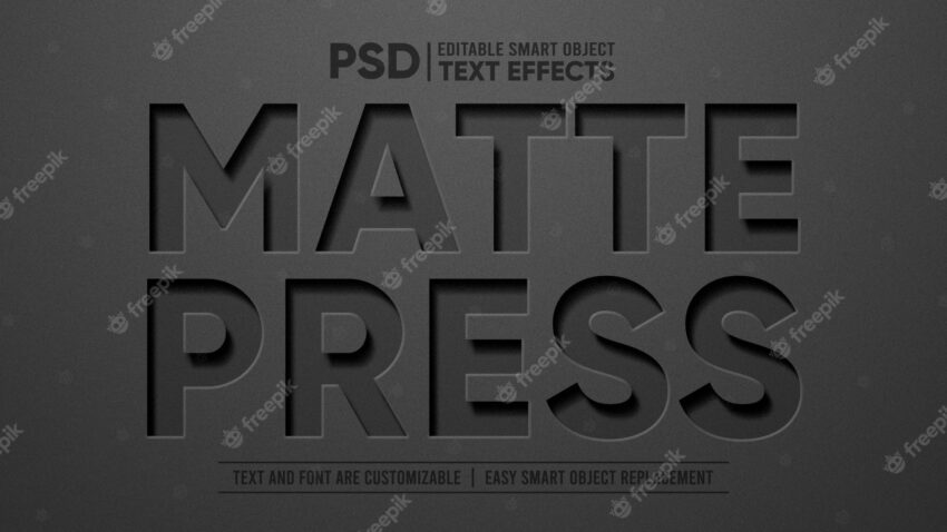 Black matte vinyl 3d editable text effect
