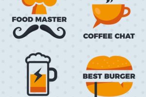 Black and orange logos for restaurants