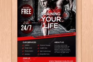 Black and red gym flyer template