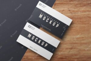 Black and white business card mockup design