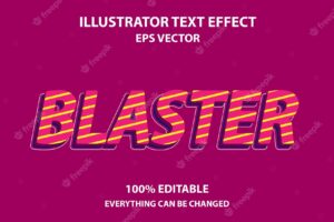 Blaster editable text effect
