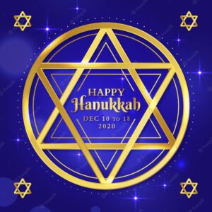 Blue and golden hanukkah