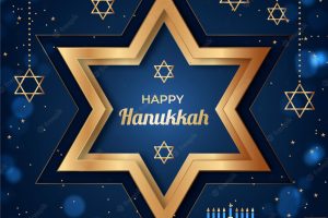Blue and golden hanukkah