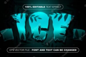 Blue ice 3d editable text effect