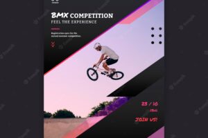Bmx competition poster template design