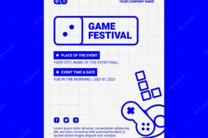 Bold minimalist game fest fest flyer template