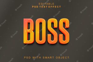 Boss 3d text effect