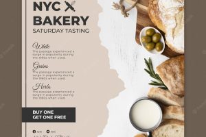 Bread flyer template with photo
