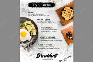 Breakfast concept poster template
