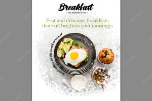 Breakfast concept poster template