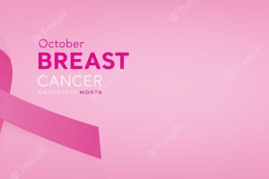 Breast cancer awareness campaign banner background with pink ribbon
