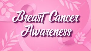 Breast cancer awareness month editable 3d text effect banner background design template