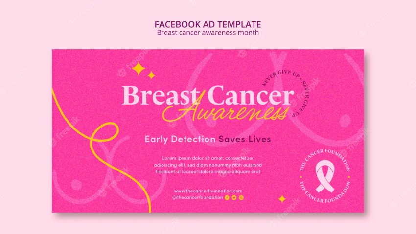 Breast cancer awareness month facebook template