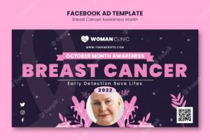 Breast cancer awareness month  facebook template