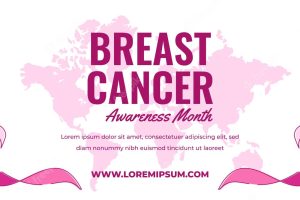 Breast cancer awareness month horizontal banner template design