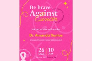 Breast cancer awareness month invitation template