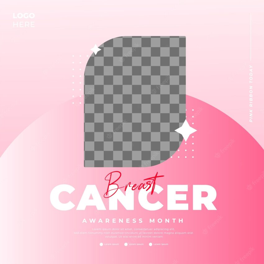 Breast cancer awareness month for social media post template