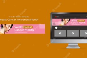 Breast cancer awareness month youtube banner template