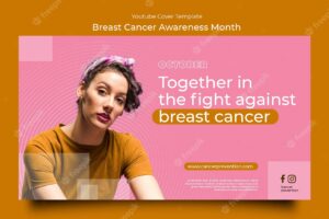 Breast cancer awareness month youtube cover template