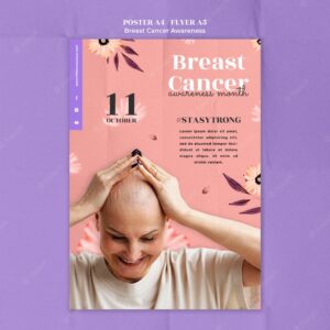 Breast cancer awareness poster template