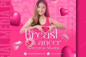 Breast cancer awareness social media post template