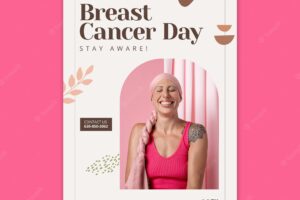 Breast cancer day vertical print template