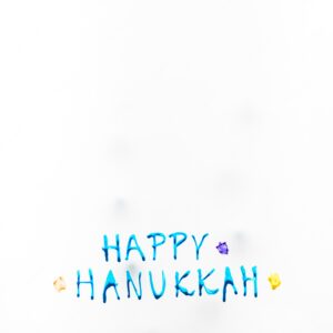 Bright happy hanukkah writing