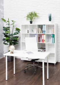 Bright modern minimalist desk