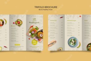 Brochure of healthy and bio food template