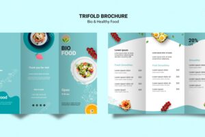 Brochure template with healthy food