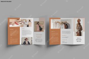 Brochure trifold mockup design isolated