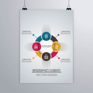 Brochure with circular infographics