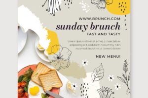 Brunch flyer template with photo