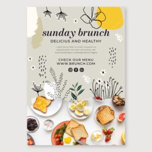 Brunch poster template with photo