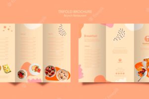 Brunch restaurant design with trifold brochure