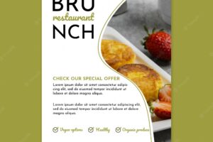 Brunch restaurant vertical flyer template