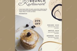 Brunch restaurant vertical flyer template