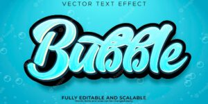 Bubble ocean text effect editable sea water text style