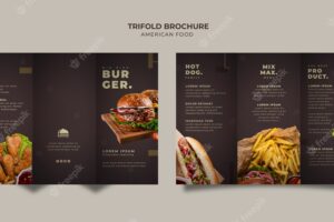 Burger trifold brochure template