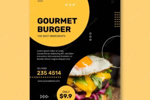 Burgers restaurant vertical flyer template