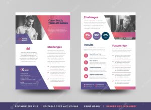 Business case study or marketing sheet and flyer designa 